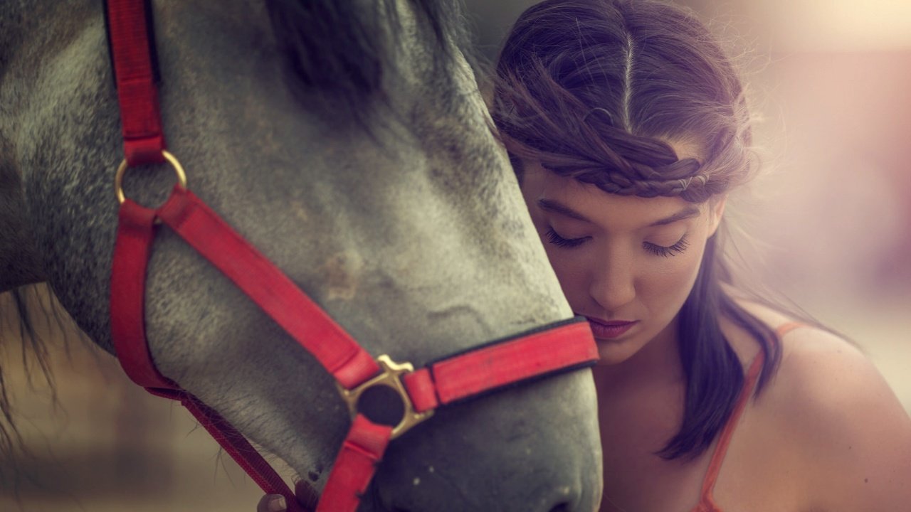 Обои морда, лошадь, девушка, настроение, модель, конь, arancha ari arevalo, face, horse, girl, mood, model разрешение 2048x1227 Загрузить