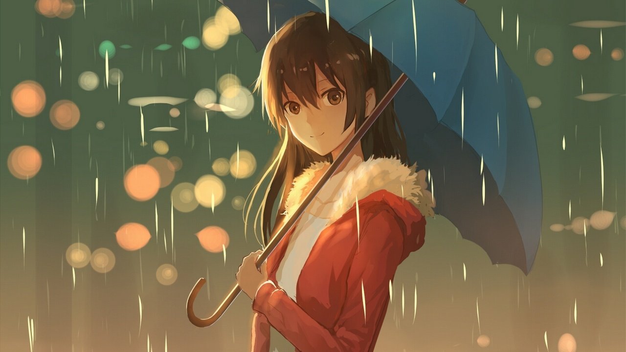 Обои арт, девушка, улыбка, аниме, дождь, зонт, art, girl, smile, anime, rain, umbrella разрешение 1920x1567 Загрузить