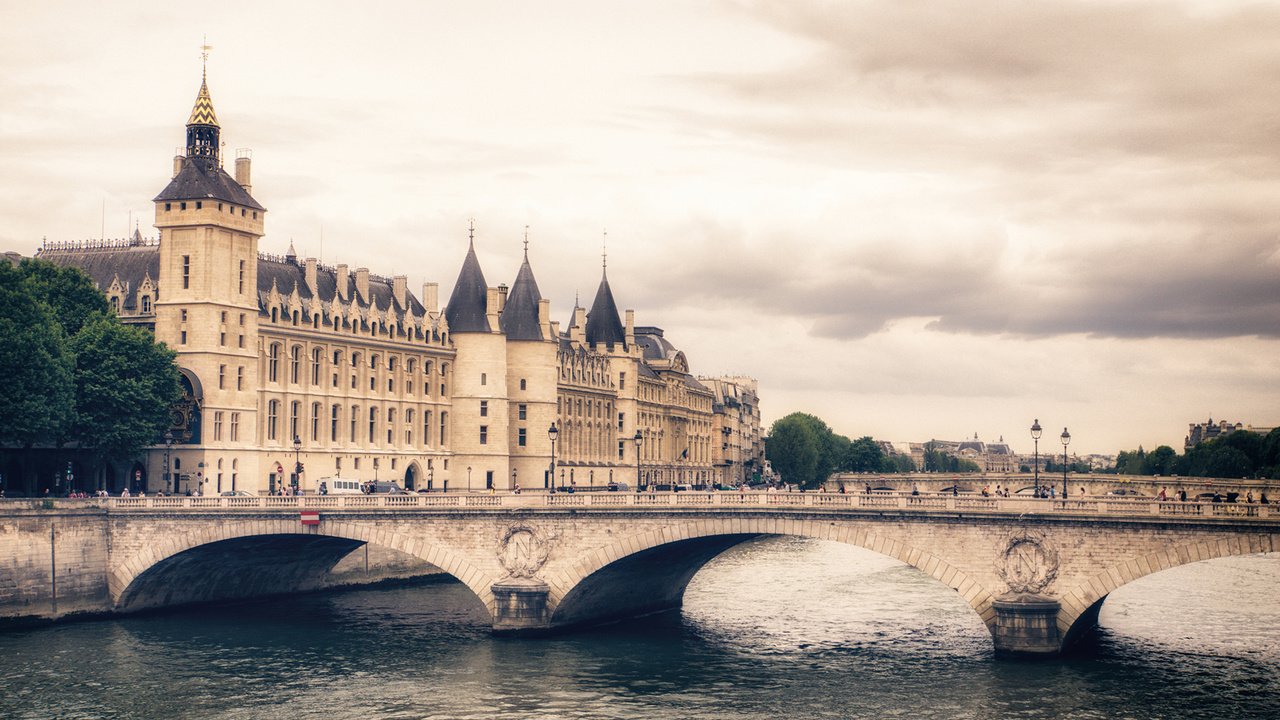 Обои мост, город, париж, франция, bridge, the city, paris, france разрешение 1920x1200 Загрузить