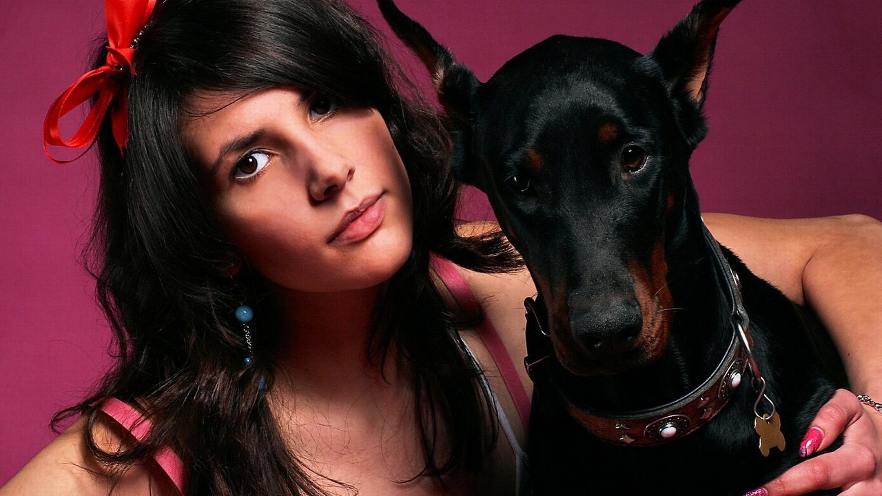 Обои девушка, собака, доберман, girl, dog, doberman разрешение 1920x1200 Загрузить