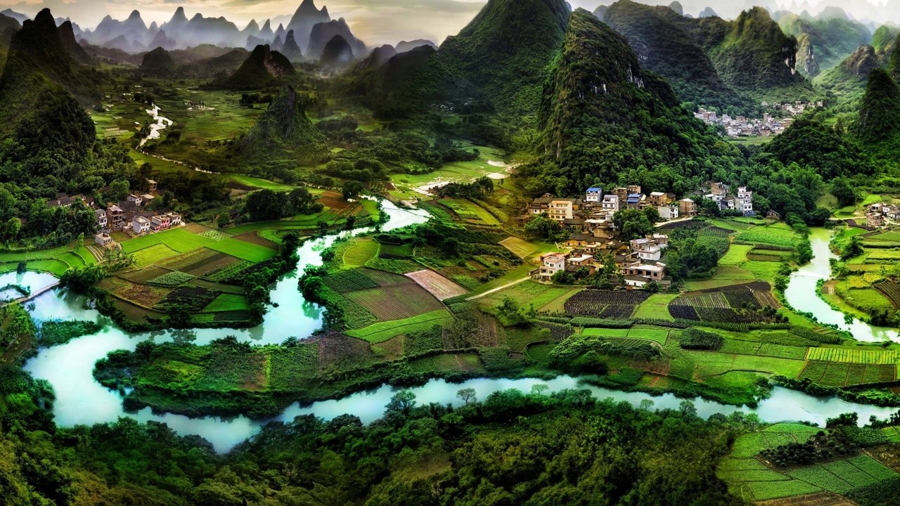 Обои река, горы, китай, ландшафт, гуилинь, river, mountains, china, landscape, guilin разрешение 1920x1200 Загрузить