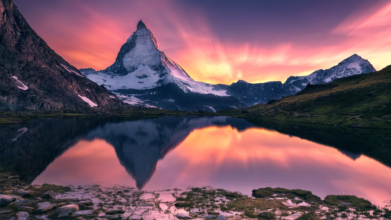 Обои озеро, горы, отражение, маттерхорн, lake, mountains, reflection, matterhorn разрешение 2000x1333 Загрузить