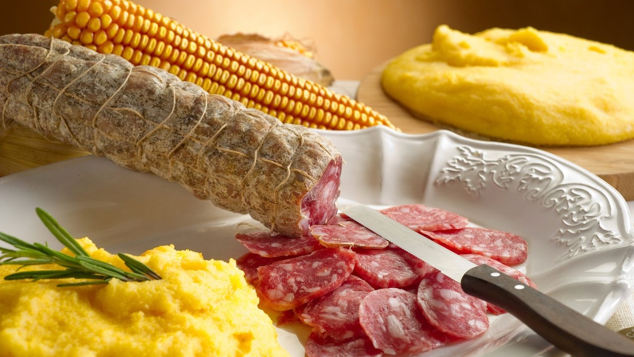 Обои кукуруза, нож, колбаса, нарезка, corn, knife, sausage, cutting разрешение 2560x1600 Загрузить