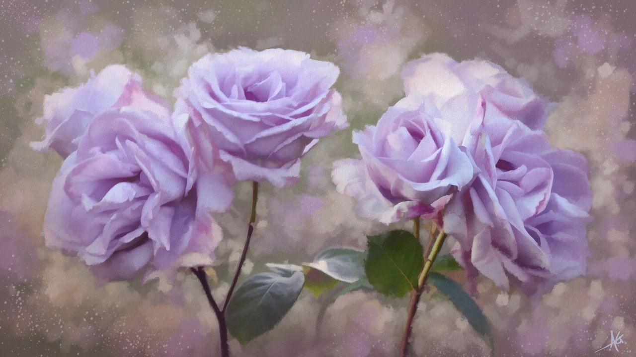 Обои цветы, розы, лепестки, живопись, flowers, roses, petals, painting разрешение 5020x2848 Загрузить