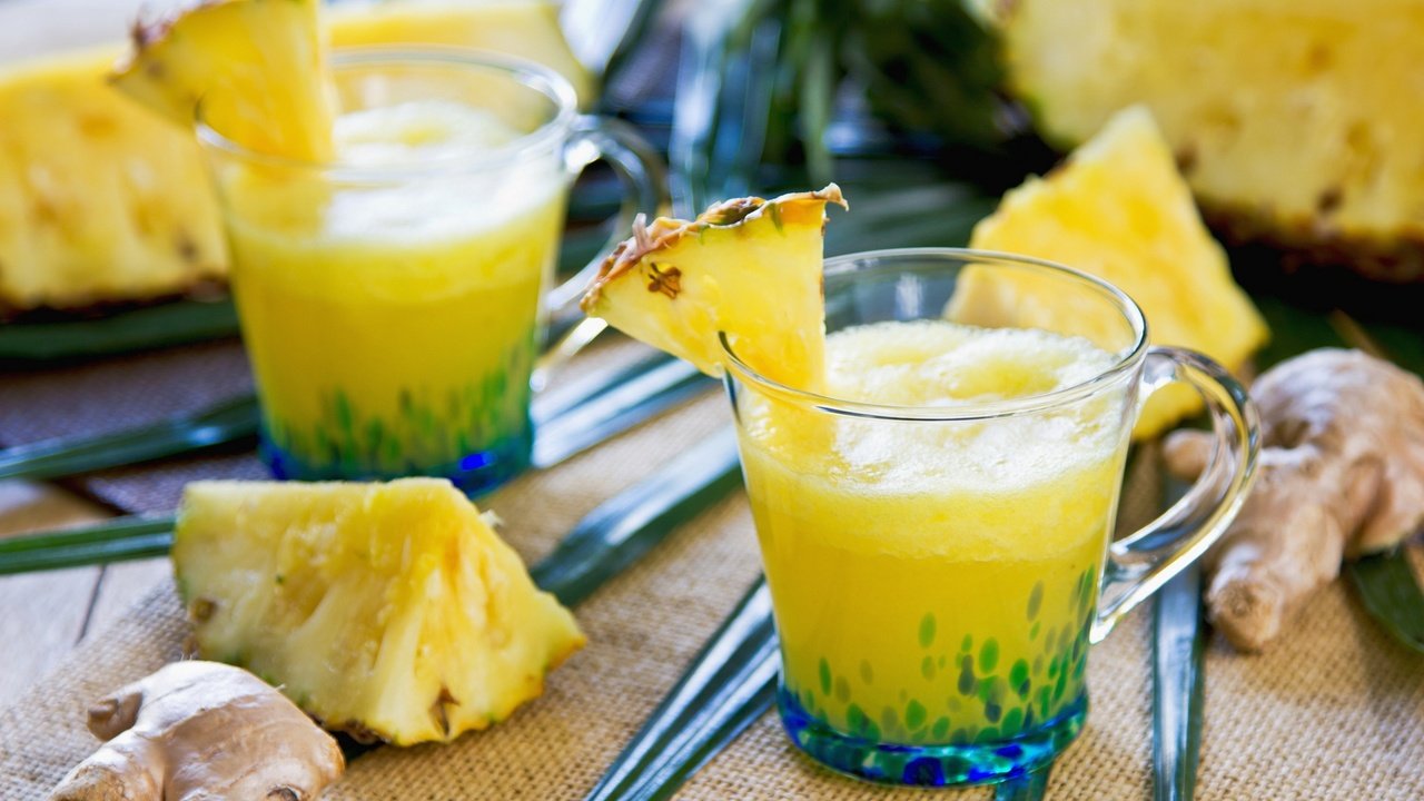 Обои фрукты, ананас, сок, имбирь, fruit, pineapple, juice, ginger разрешение 1920x1280 Загрузить