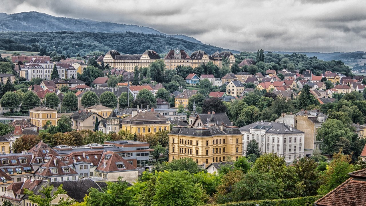 Обои панорама, австрия, дома, мелк, panorama, austria, home, melk разрешение 2048x1090 Загрузить