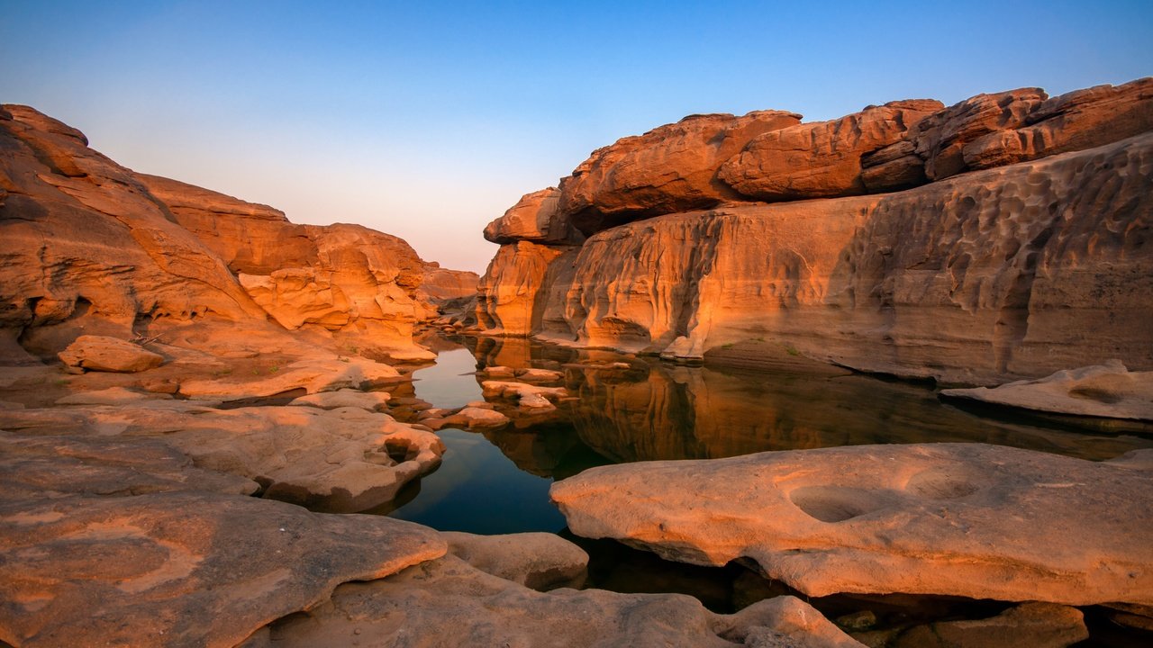 Обои река, скалы, камни, закат, парк, таиланд, grand canyon, каменное, sampanbok, river, rocks, stones, sunset, park, thailand, stone разрешение 4288x2848 Загрузить