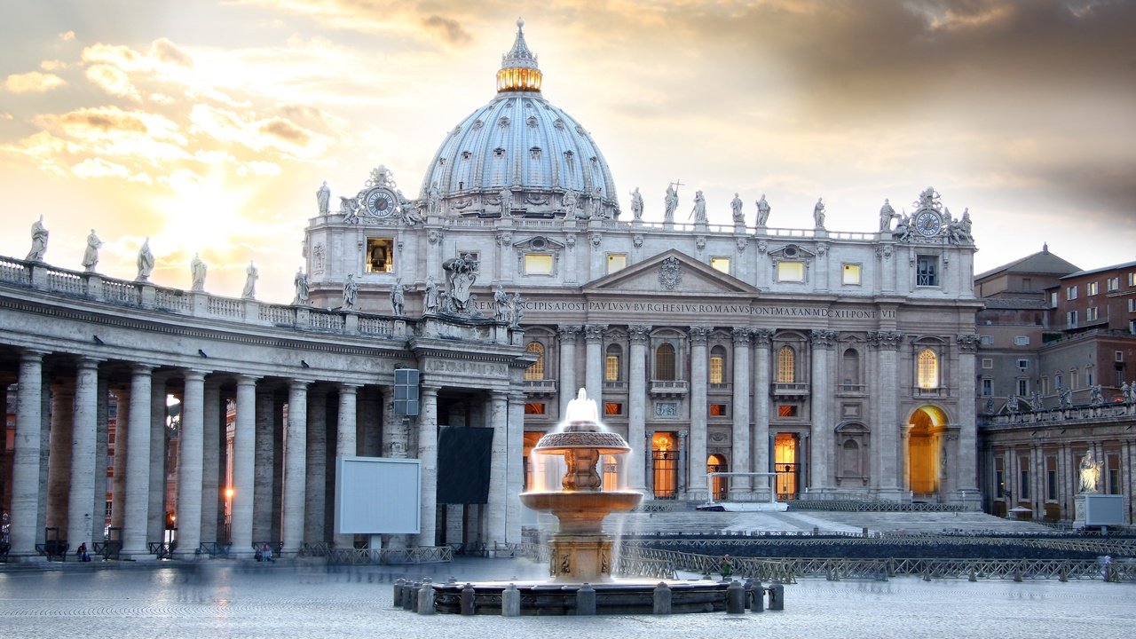 Обои фонтан, италия, здания, ватикан, собор святого петра, fountain, italy, building, the vatican, st. peter's cathedral разрешение 3888x2592 Загрузить