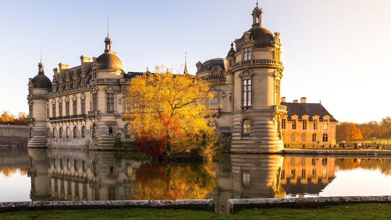 Обои озеро, замок, франция, замок шантийи, шато, chateau de chantilly, шантильи, lake, castle, france, chantilly castle, chateau, chantilly разрешение 1920x1200 Загрузить