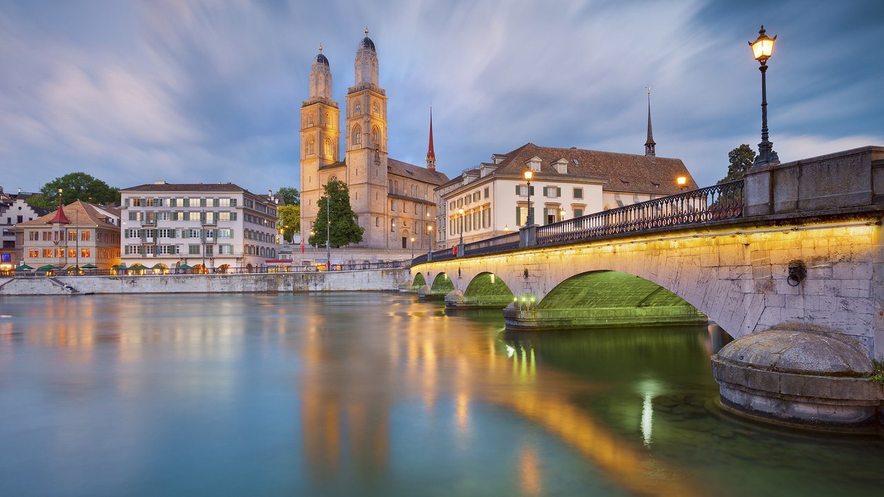 Обои мост, город, швейцария, цюрих, bridge, the city, switzerland, zurich разрешение 1920x1200 Загрузить