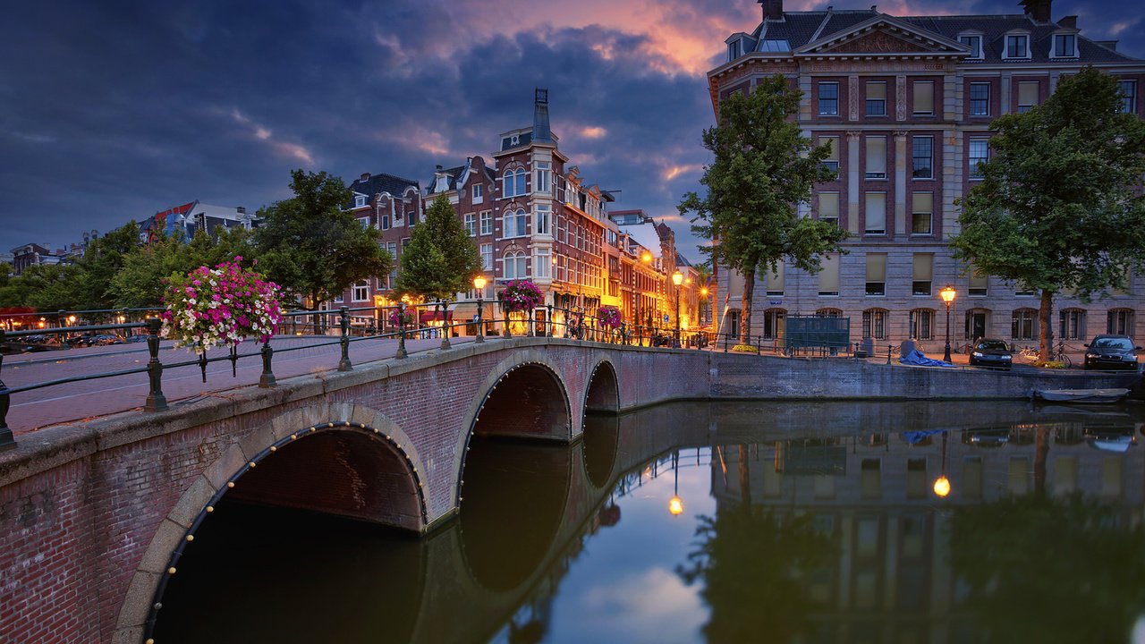 Обои мост, город, канал, нидерланды, амстердам, bridge, the city, channel, netherlands, amsterdam разрешение 1920x1200 Загрузить