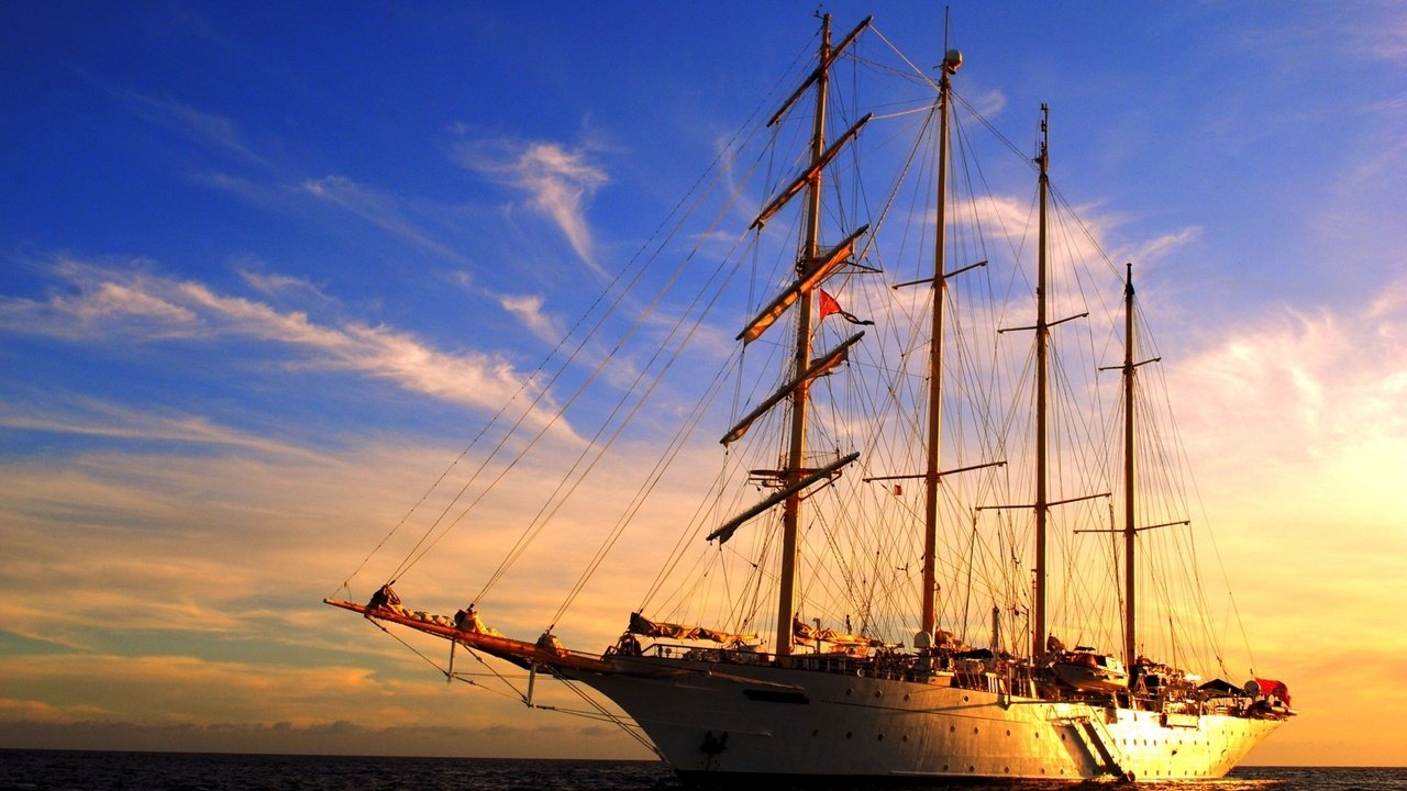 Обои закат, море, закат солнца, корабль, парусник, парусное судно, sunset, sea, ship, sailboat, sailing ship разрешение 1920x1200 Загрузить