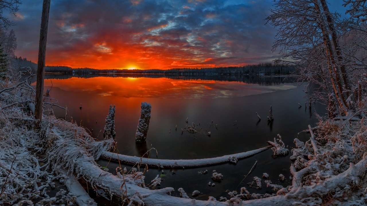 Обои облака, озеро, снег, зима, горизонт, рассвет, иней, олег авдеев, clouds, lake, snow, winter, horizon, dawn, frost, oleg avdeev разрешение 1920x1233 Загрузить