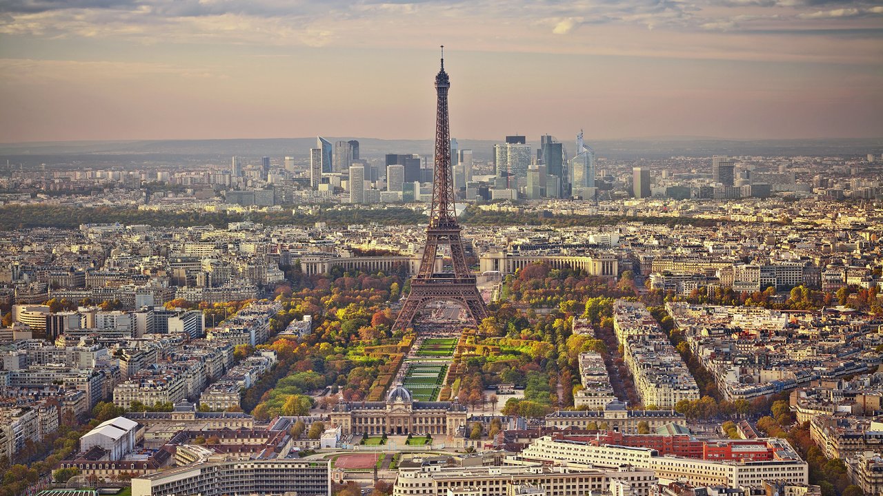 Обои панорама, город, париж, франция, эйфелева башня, panorama, the city, paris, france, eiffel tower разрешение 1920x1200 Загрузить