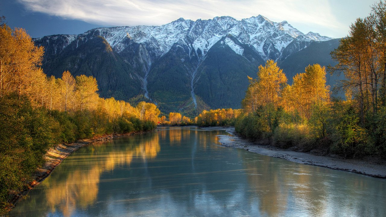 Обои река, горы, осень, river, mountains, autumn разрешение 1920x1200 Загрузить