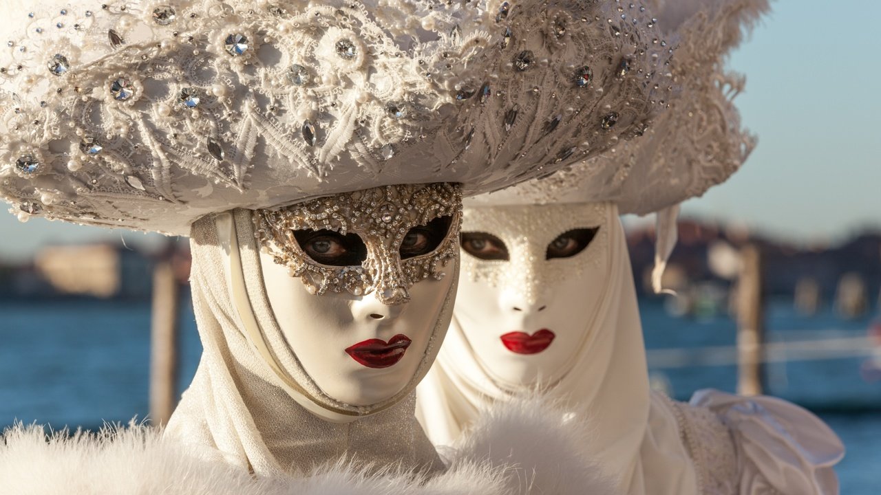 Обои венеция, костюмы, шляпы, маски, карнавал, venice, costumes, hats, mask, carnival разрешение 3000x1963 Загрузить