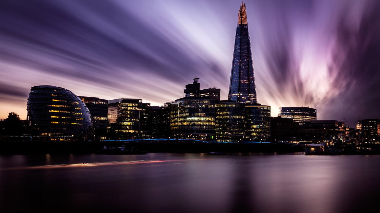 Обои ночь, лондон, город, англия, небоскрёб, городской пейзаж, night, london, the city, england, skyscraper, the urban landscape разрешение 2880x1800 Загрузить