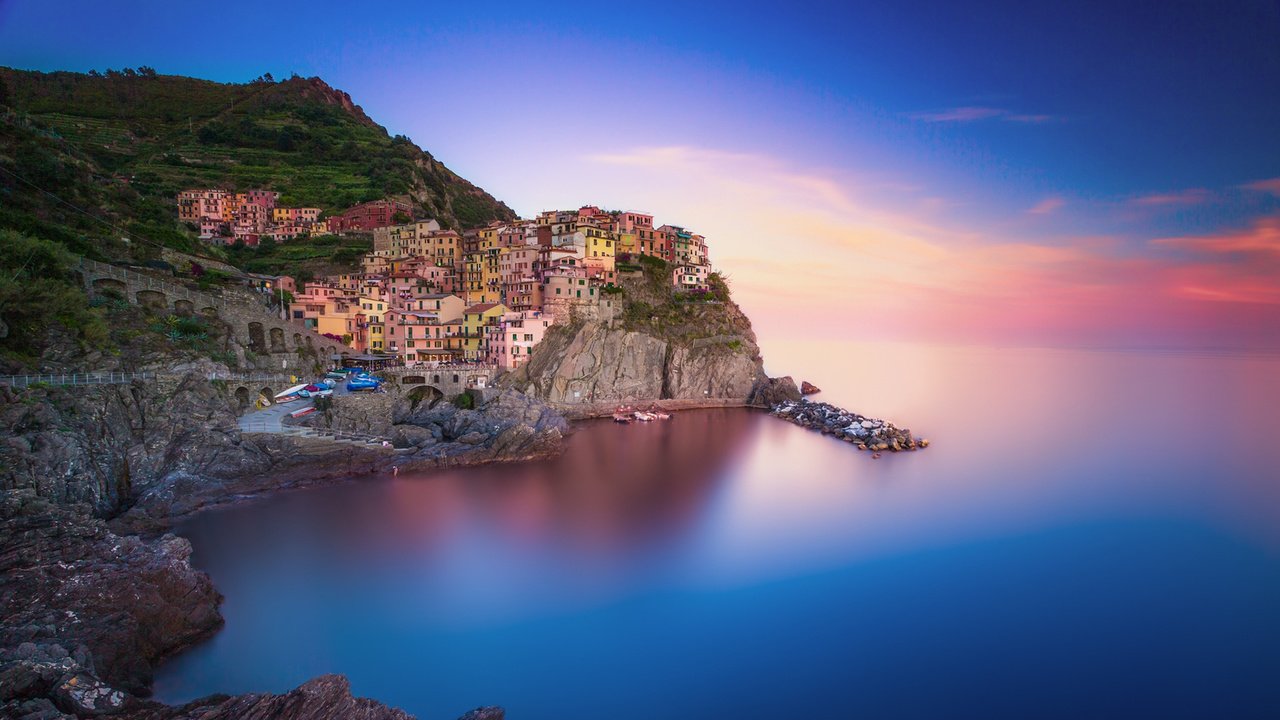 Обои море, скала, город, италия, манарола, remush lerner, sea, rock, the city, italy, manarola разрешение 1920x1200 Загрузить