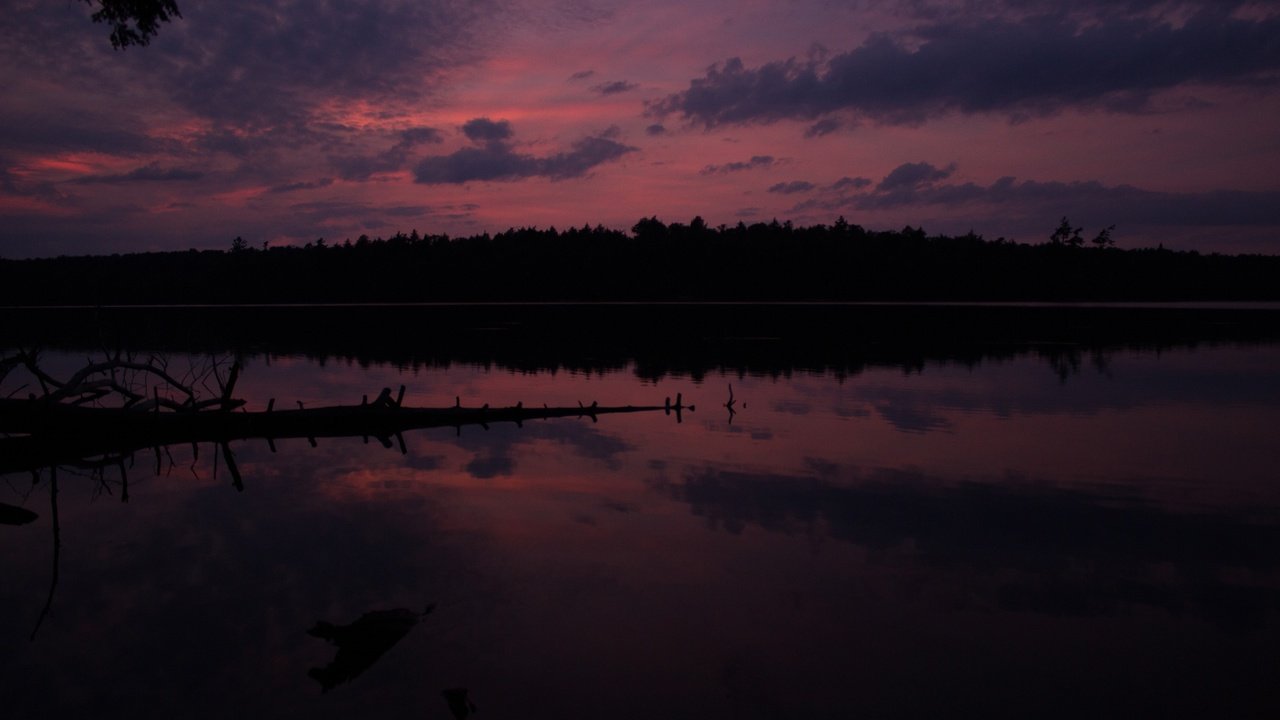 Обои небо, облака, вечер, река, природа, лес, закат, горизонт, the sky, clouds, the evening, river, nature, forest, sunset, horizon разрешение 3840x2560 Загрузить