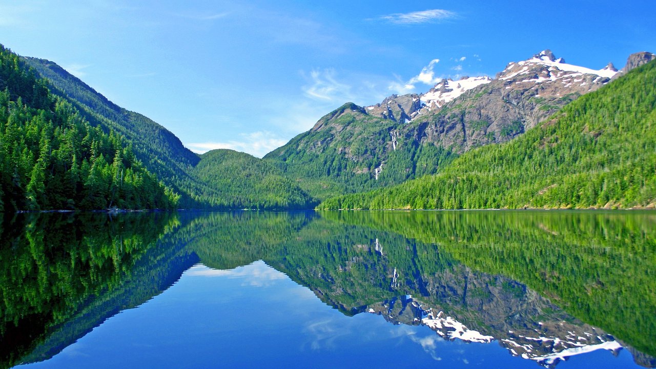 Обои озеро, горы, лес, lake, mountains, forest разрешение 3840x2160 Загрузить