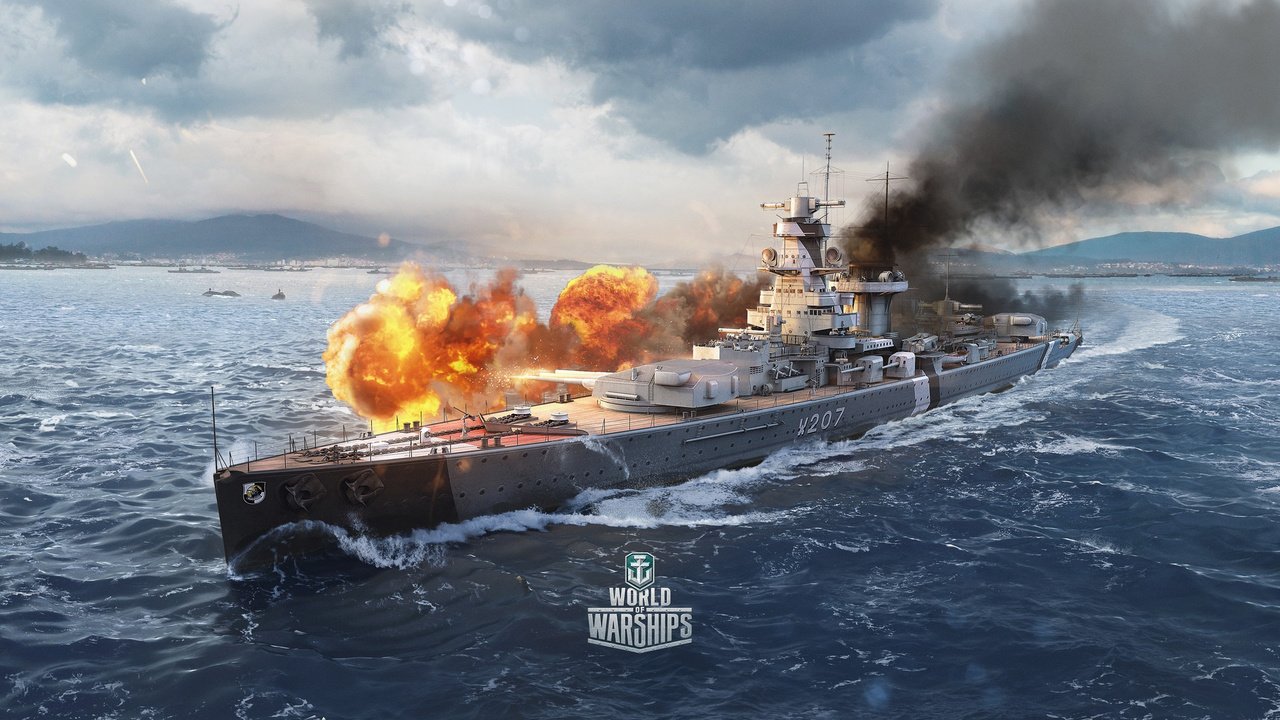 Обои битва, world of warships, игры бой, battle, fighting games разрешение 1920x1080 Загрузить