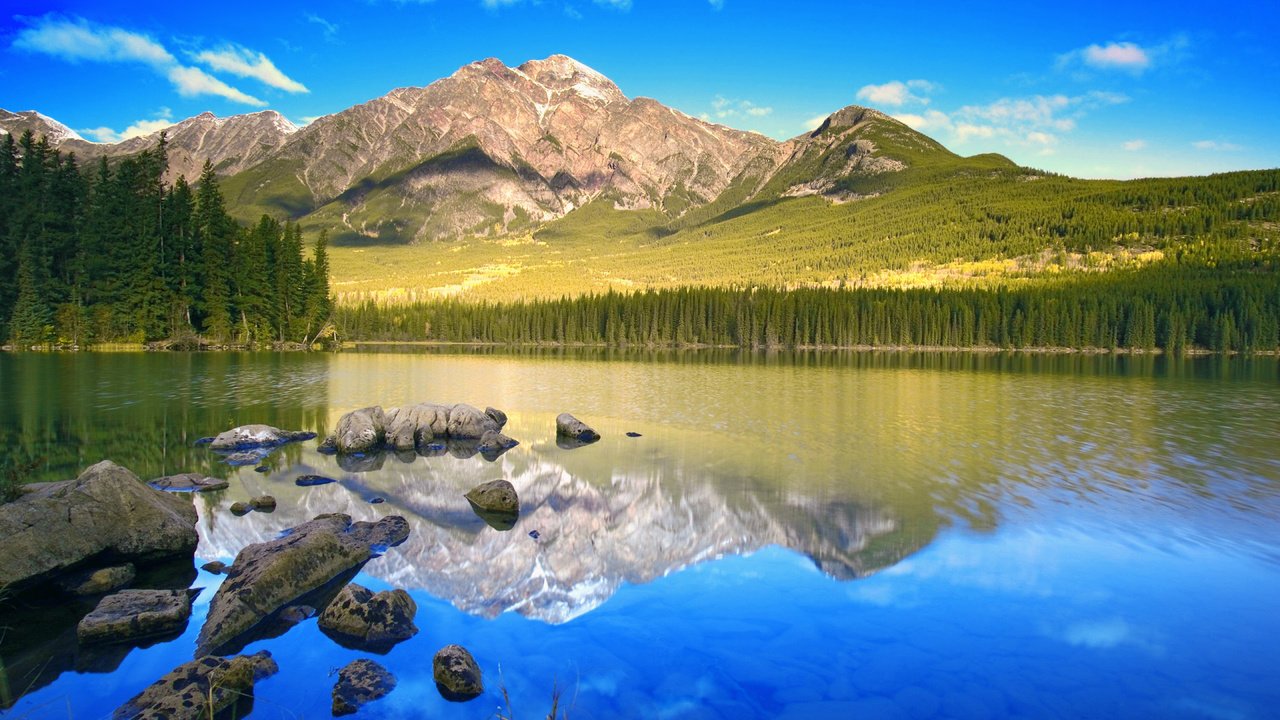 Обои озеро, горы, лес, lake, mountains, forest разрешение 2560x1600 Загрузить