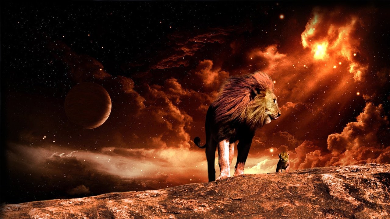 Обои космос, огонь, лев, львёнок, space, fire, leo, lion разрешение 1920x1080 Загрузить