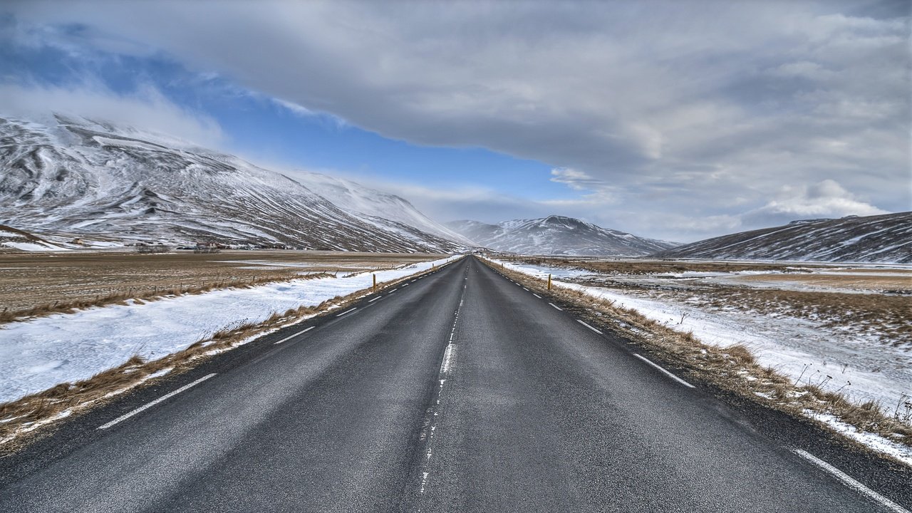 Обои дорога, снег, road, snow разрешение 3840x2160 Загрузить