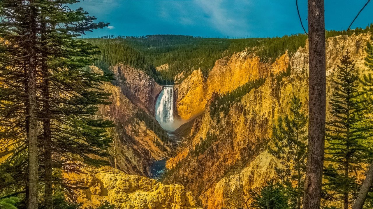 Обои река йеллоустон, йеллоустонский национальный парк, сша, river yellowstone, yellowstone national park, usa разрешение 2048x1152 Загрузить