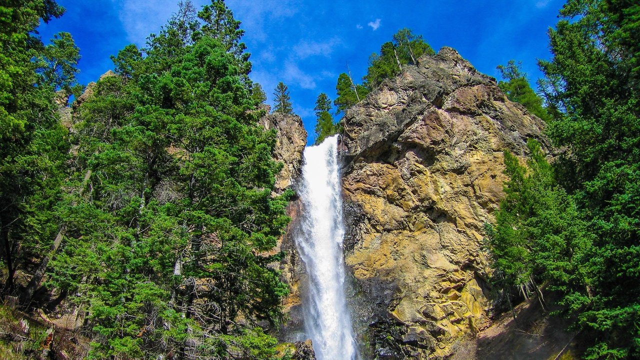 Обои скалы, водопад, сша, колорадо, rocks, waterfall, usa, colorado разрешение 2048x1422 Загрузить