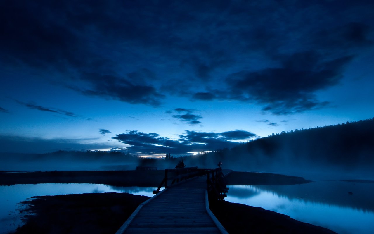Обои небо, ночь, вода, обои, синий, пейзаж, мост, the sky, night, water, wallpaper, blue, landscape, bridge разрешение 2560x1600 Загрузить