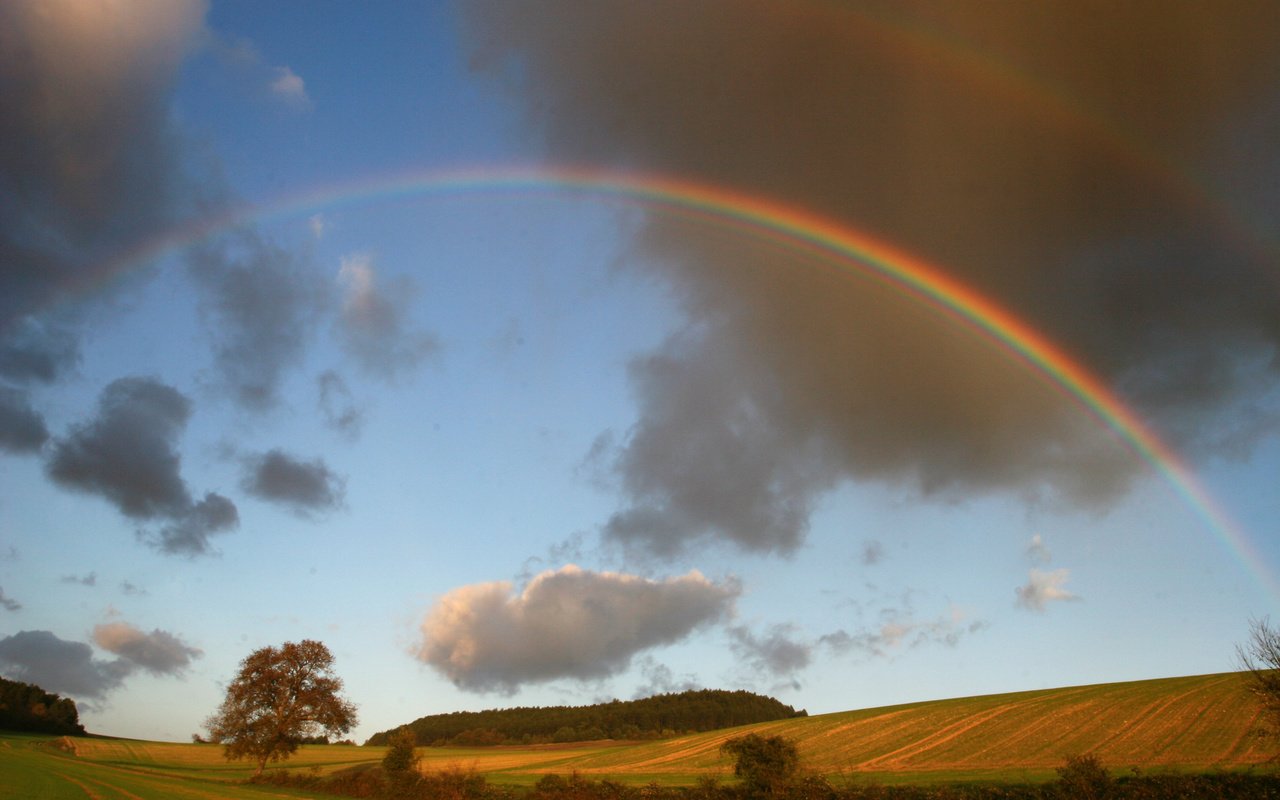 Обои природа, пейзаж, радуга, nature, landscape, rainbow разрешение 2400x1600 Загрузить