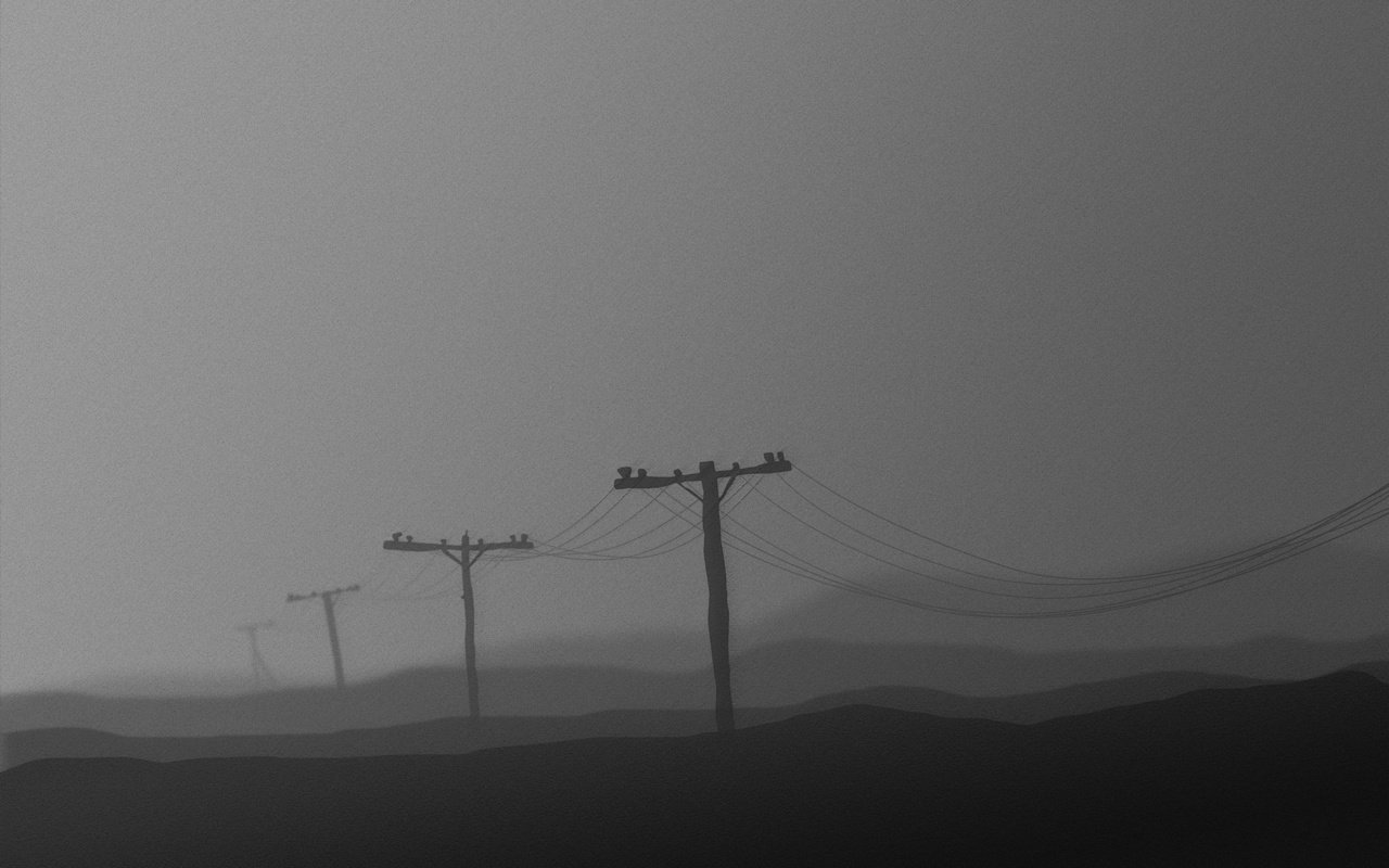 Обои провода, столбы, черно-белая, серый, wire, posts, black and white, grey разрешение 2560x1600 Загрузить