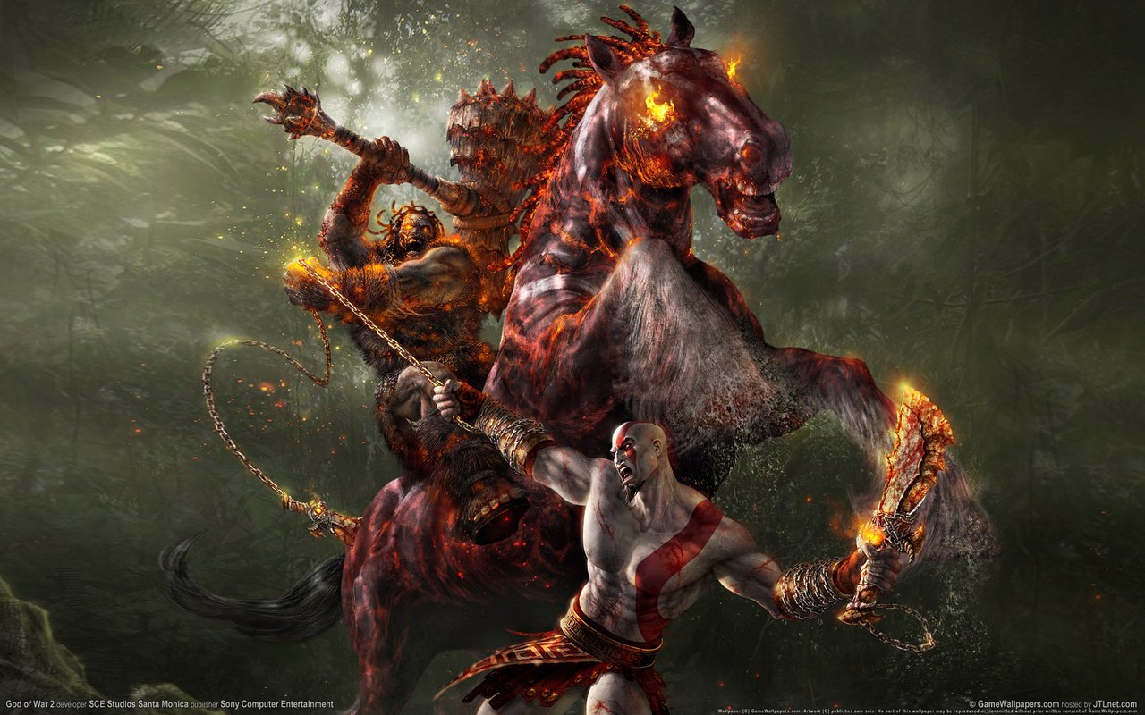 Обои битва, всадник, конь, цепь, god of war 2, battle, rider, horse, chain разрешение 1920x1200 Загрузить