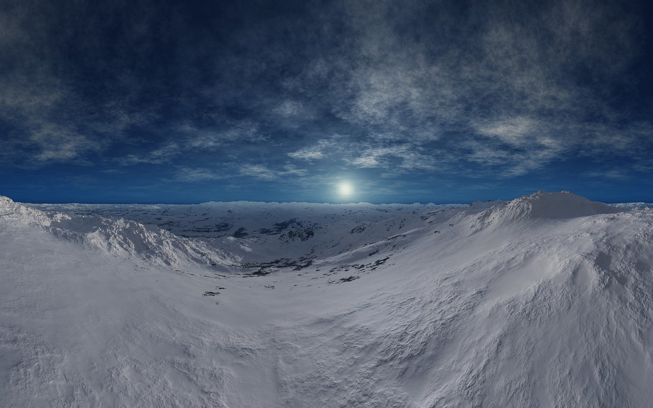 Обои небо, горы, солнце, зима, горизонт, даль, холод, the sky, mountains, the sun, winter, horizon, dal, cold разрешение 1920x1200 Загрузить