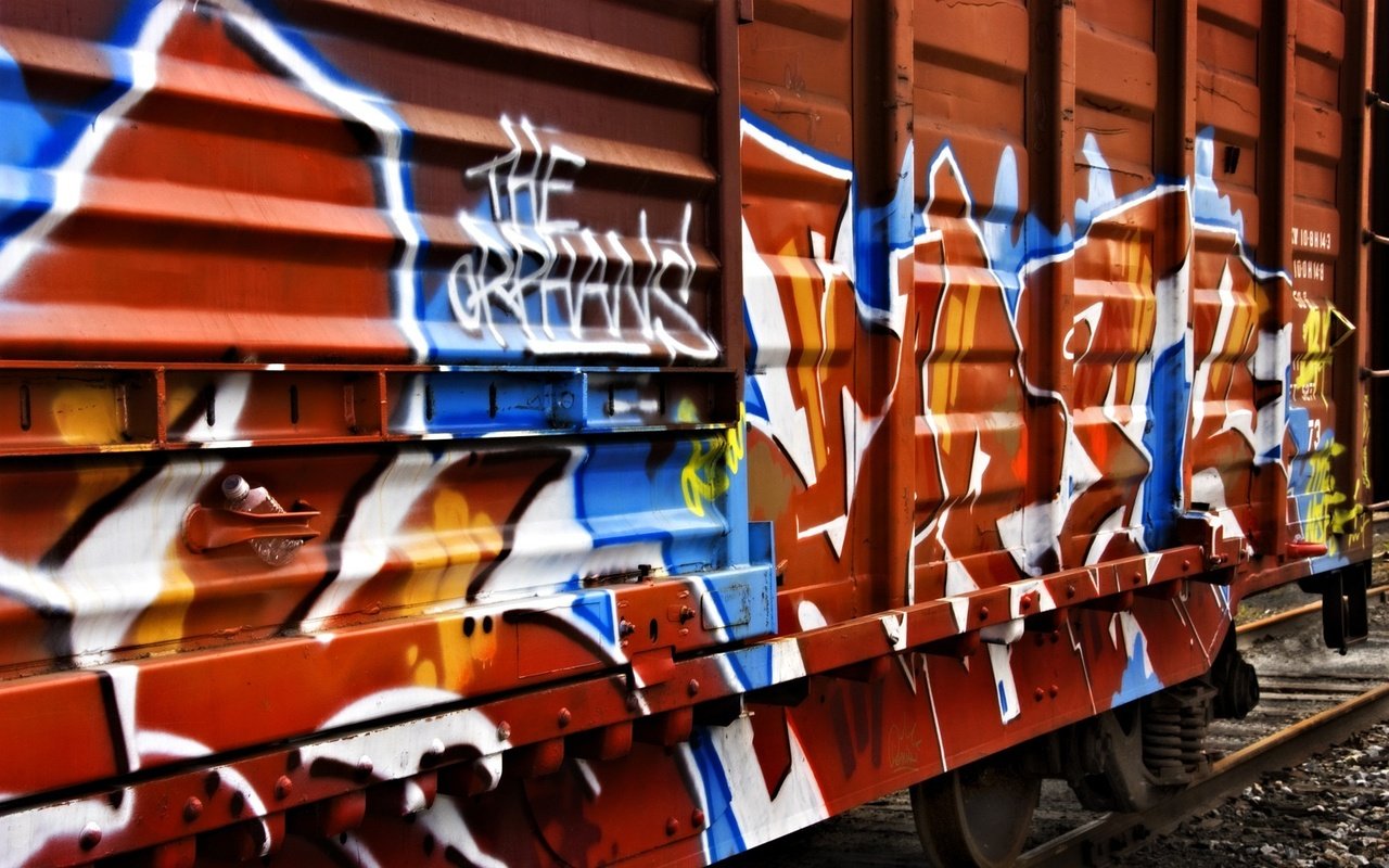 Обои поезд, граффити, вагон, train, graffiti, the car разрешение 1920x1200 Загрузить