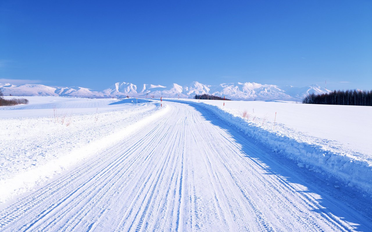 Обои дорога, горы, зима, горизонт, road, mountains, winter, horizon разрешение 1920x1200 Загрузить