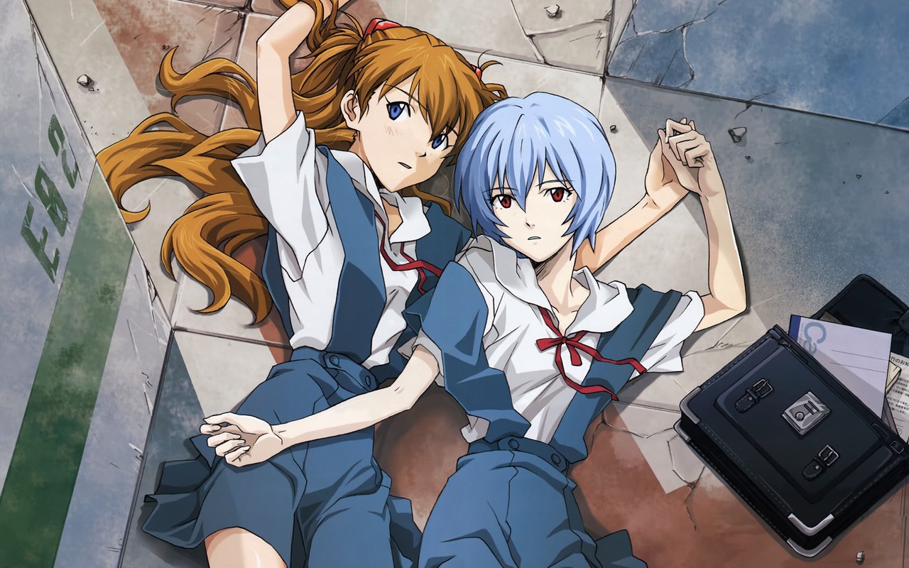 Скачать обои neon genesis evangelion, asuka langley soryu, ayanami rei  разрешение 1280x800 #4588