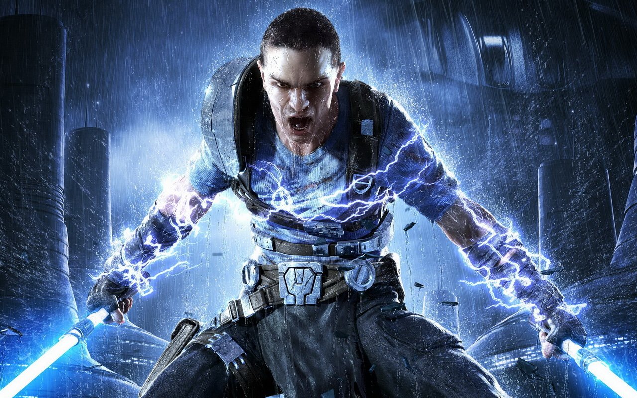 Скачать обои ярость, дождь, мечи, star wars the force unleashed 2, джедай  разрешение 1280x800 #4992