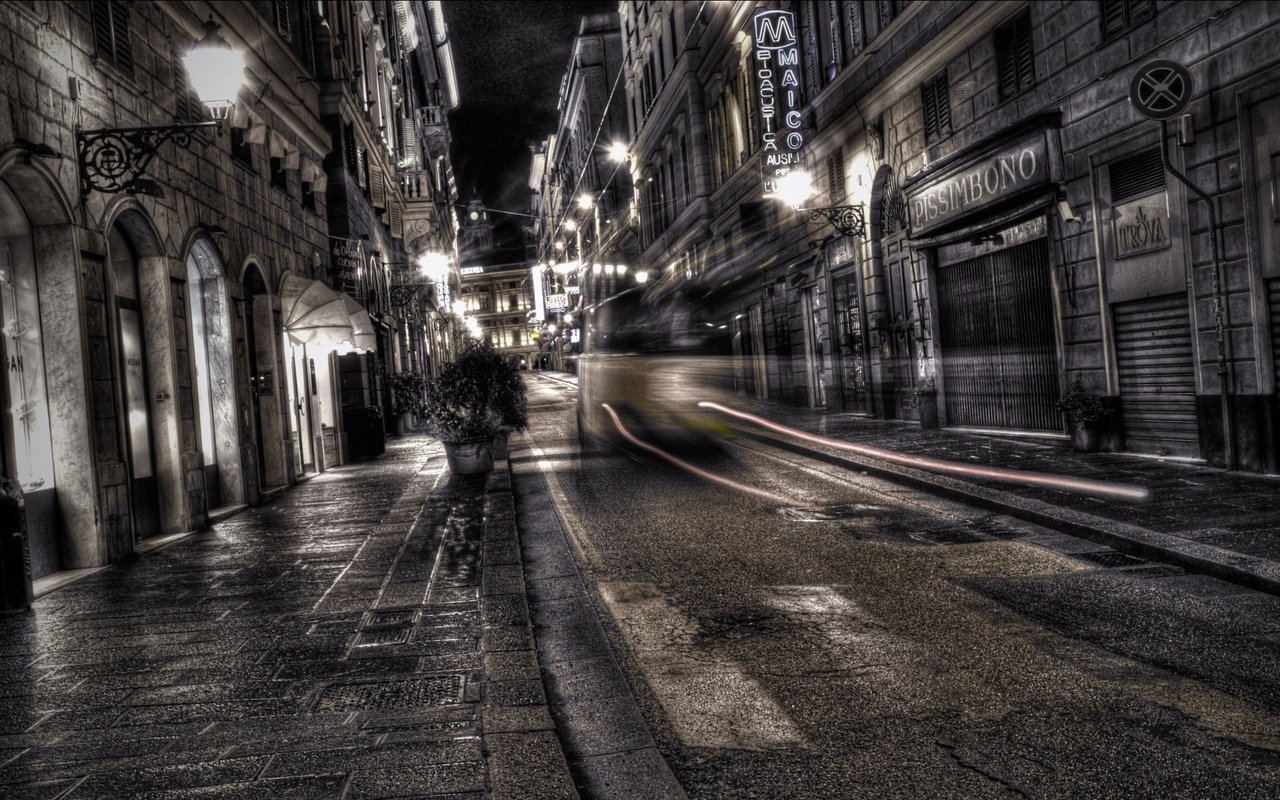 Обои ночь, фонари, улица, night, lights, street разрешение 2031x1201 Загрузить