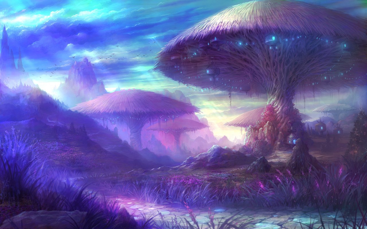 Обои планета, грибы, дома, planet, mushrooms, home разрешение 2000x1249 Загрузить