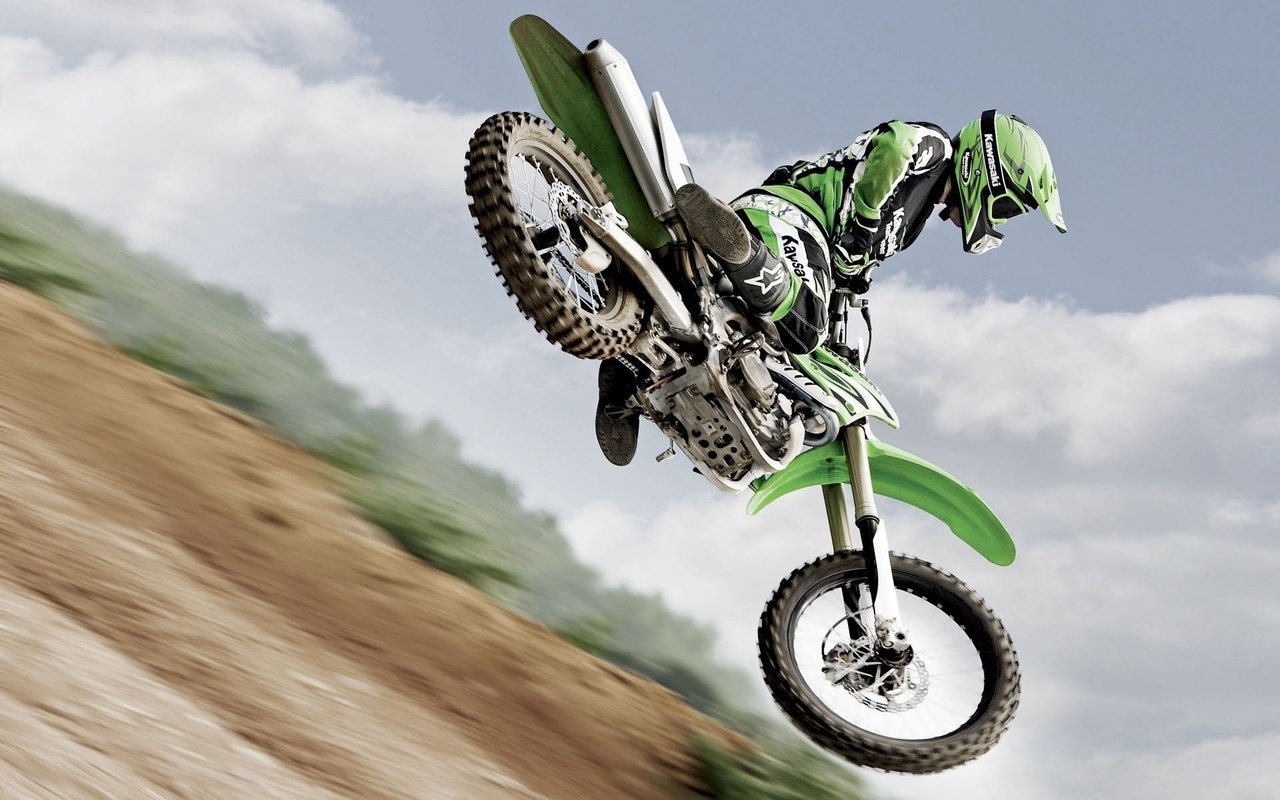 Обои прыжок, мотоцикл, кросс, jump, motorcycle, cross разрешение 1920x1200 Загрузить