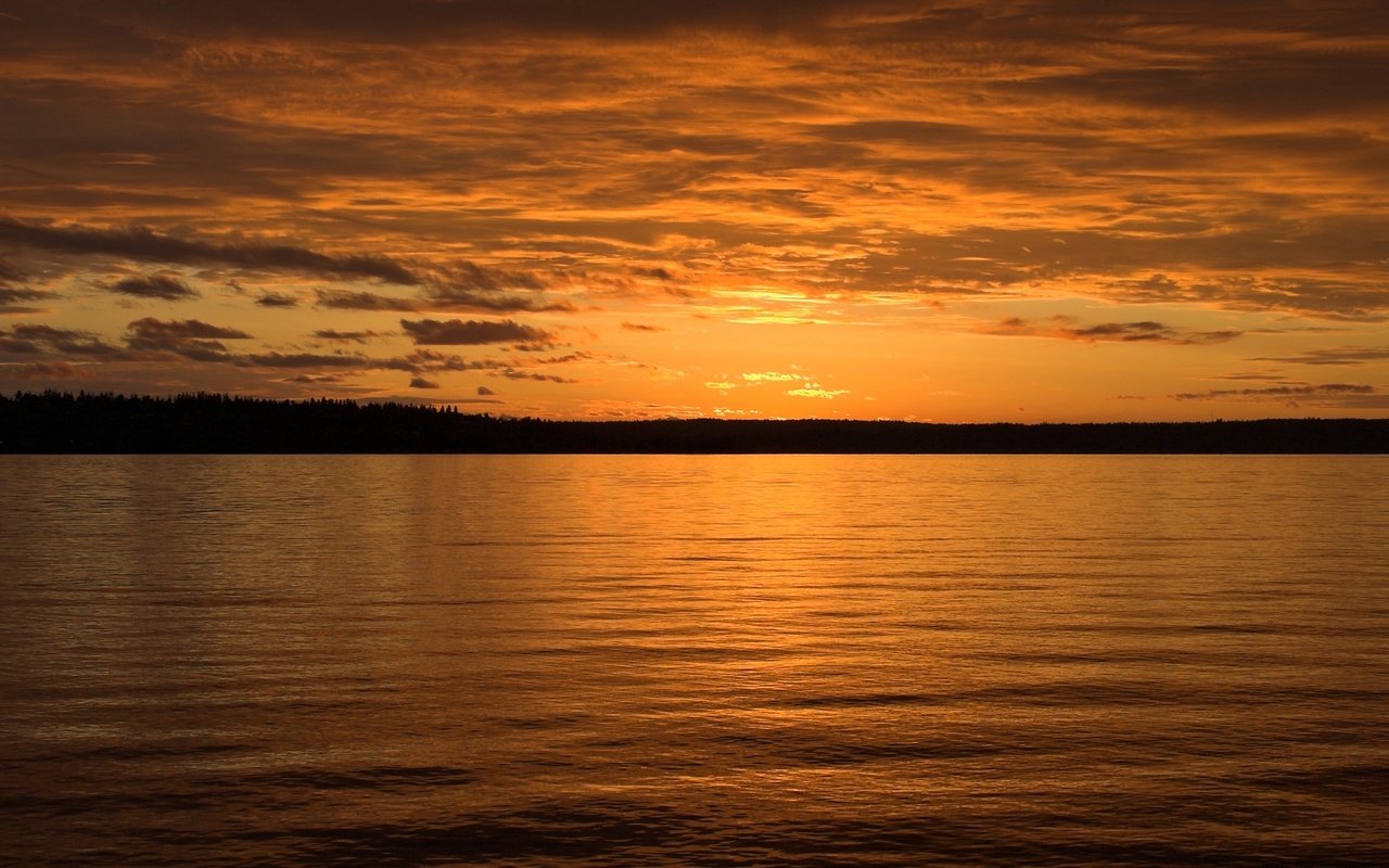 Обои небо, вода, берег, закат, the sky, water, shore, sunset разрешение 1920x1080 Загрузить