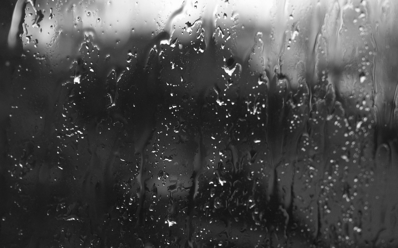 Обои капли, чёрно-белое, дождь, стекло, капли дождя, drops, black and white, rain, glass, raindrops разрешение 1920x1200 Загрузить