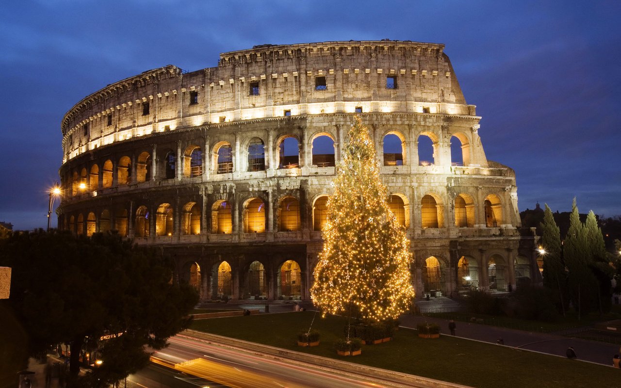 Обои елка, италия, колизей, рим, tree, italy, colosseum, rome разрешение 2000x1333 Загрузить