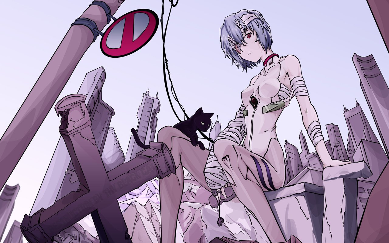 Обои город, neon genesis evangelion, евангелион, рей аянами, the city, evangelion, rei ayanami разрешение 2048x1536 Загрузить