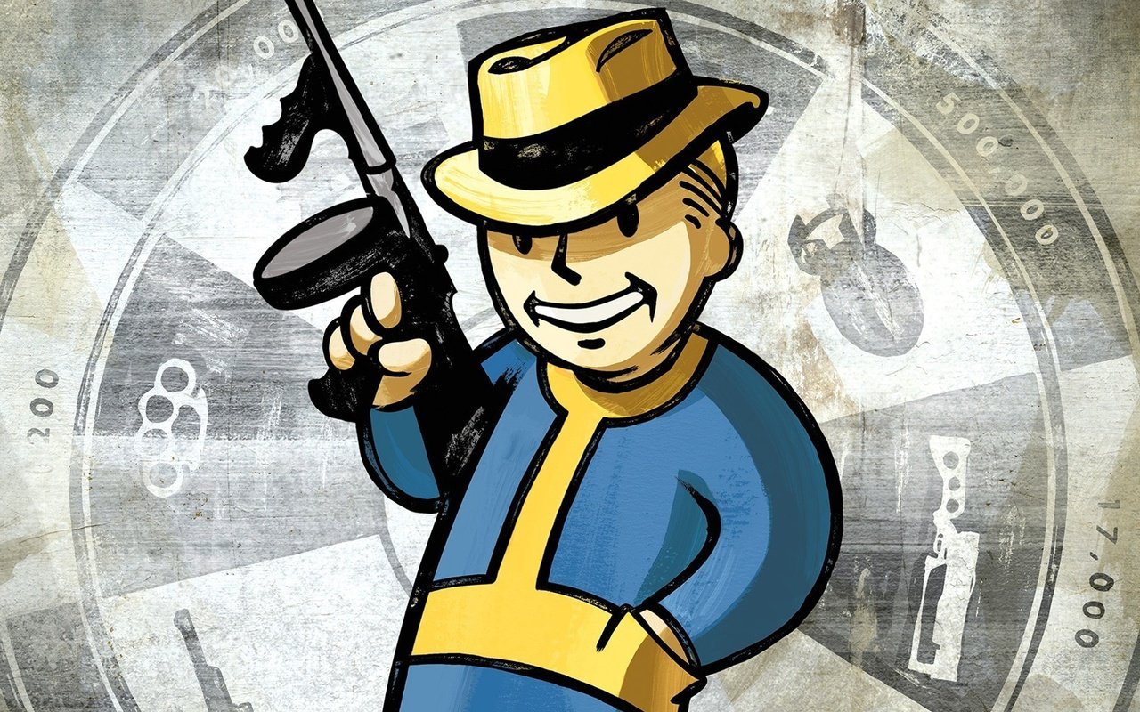 Обои fallout, new-vegas, vault boy_ разрешение 1920x1080 Загрузить