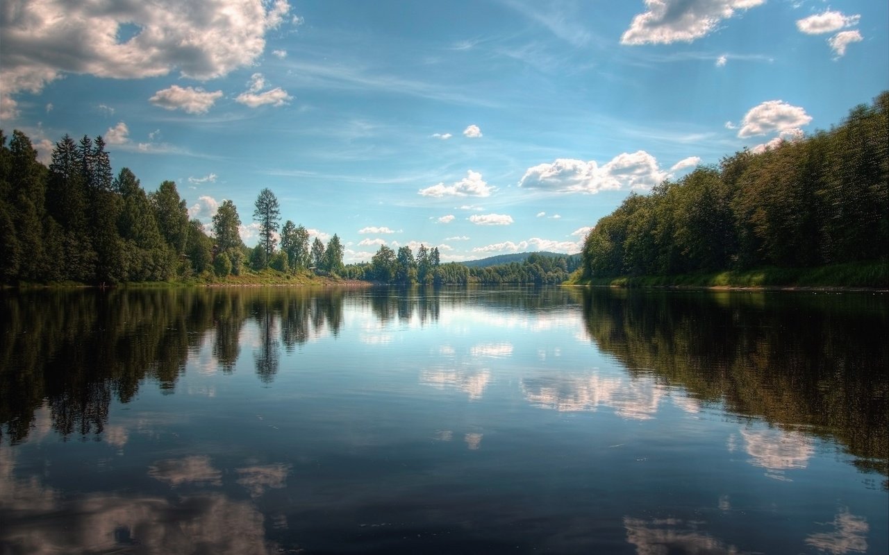 Обои деревья, озеро, отражение, trees, lake, reflection разрешение 2560x1600 Загрузить