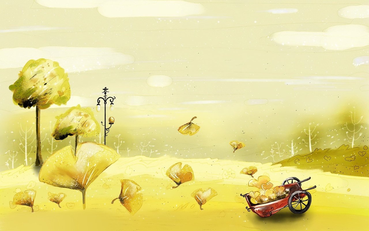 Обои желтый, осень, тачка, yellow, autumn, car разрешение 1920x1200 Загрузить