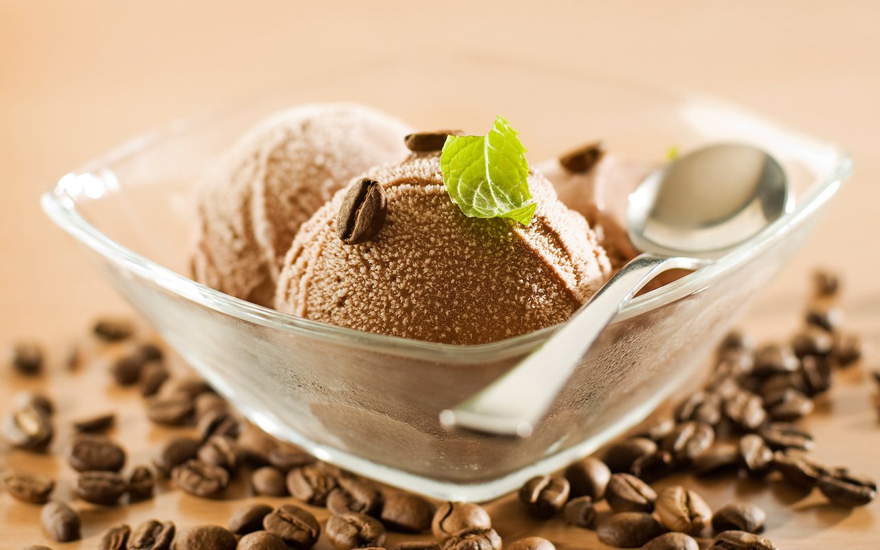 Обои зерна, кофе, мороженное, десерт, шоколадное мороженое, grain, coffee, ice cream, dessert, chocolate ice cream разрешение 1920x1200 Загрузить